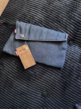 Levi's Denim Foldover Clutch with Red Interior